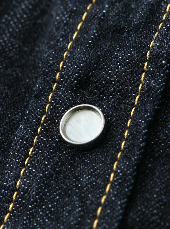 10oz Selvedge Denim Western Shirt in Indigo SDW-001L
