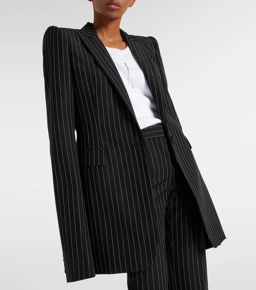 Alexander McQueen Pinstripe wool and mohair blazer