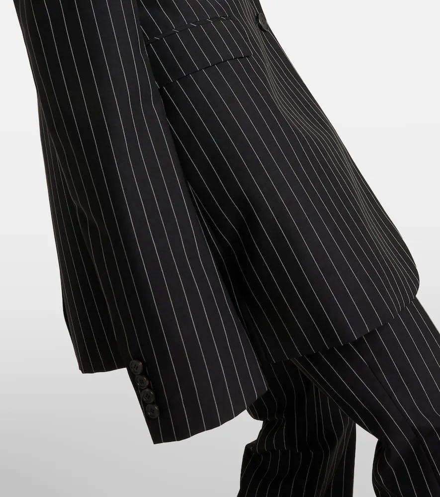 Alexander McQueen Pinstripe wool and mohair blazer