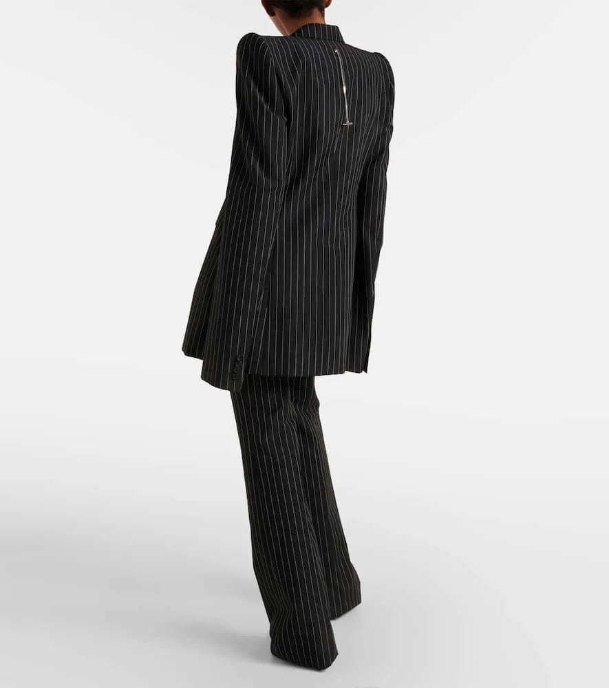 Alexander McQueen Pinstripe wool and mohair blazer
