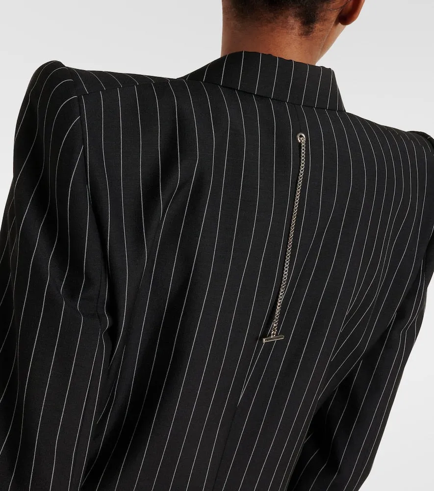 Alexander McQueen Pinstripe wool and mohair blazer