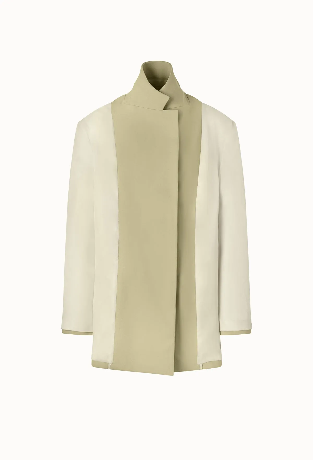Buckle Detail Tailored Jacket In Beige