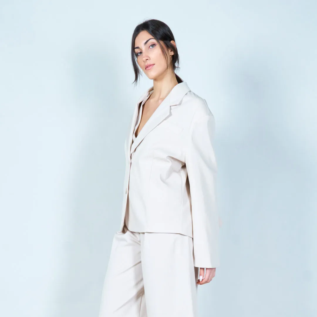 Cropped double-button blazer wholesale