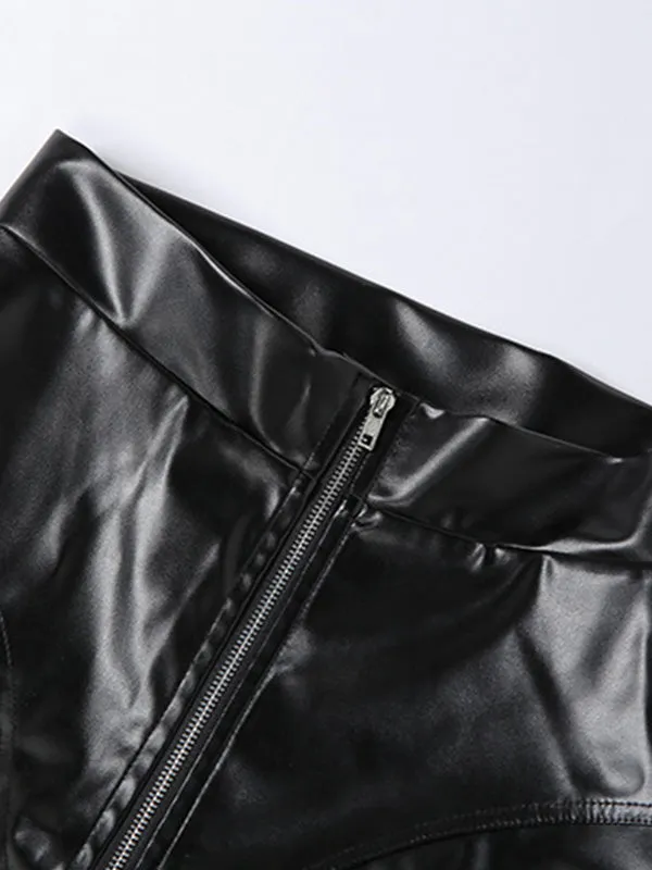 Faux Leather Stacked Pants