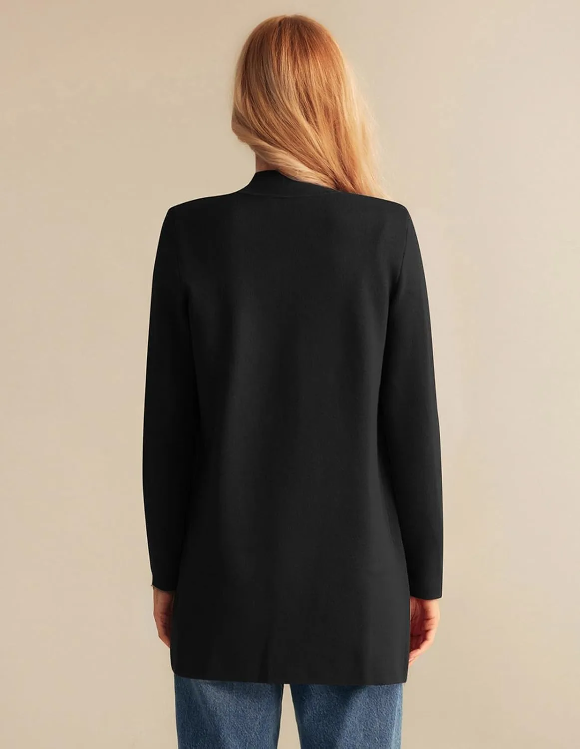 GRACE KARIN Women's 2025 Long Sleeve Knit Cardigan Coat Open Front Notch Collar Sweater Blazer Coatigan Jackets