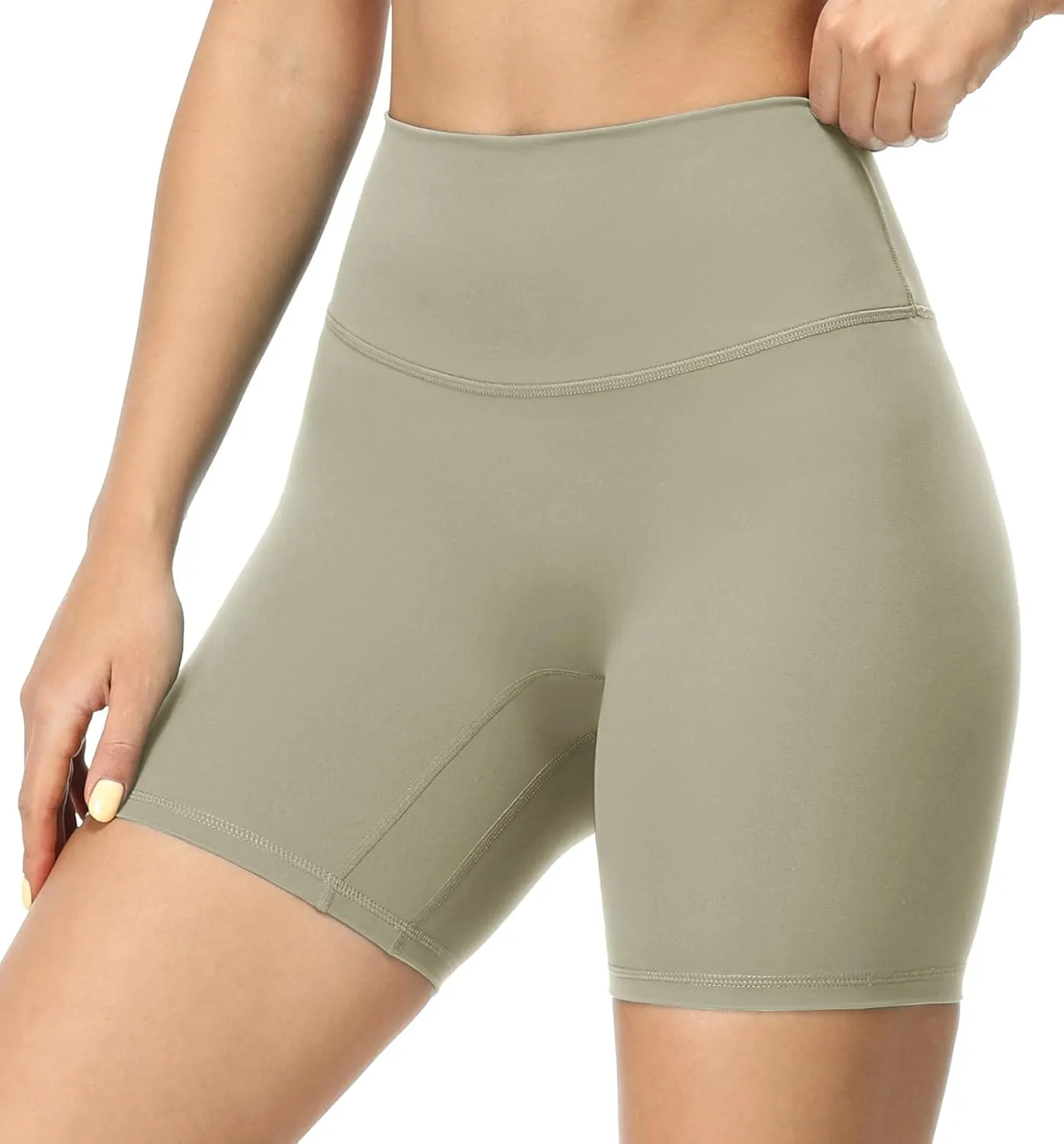 icyzone Women's High Waist Biker Shorts with Pockets Athletic Yoga Gym Shorts Tummy Control