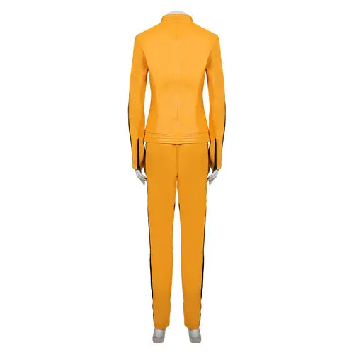 Kill Bill The Bride Beatrix Kiddo Yellow Leather Bike Cosplay Suit
