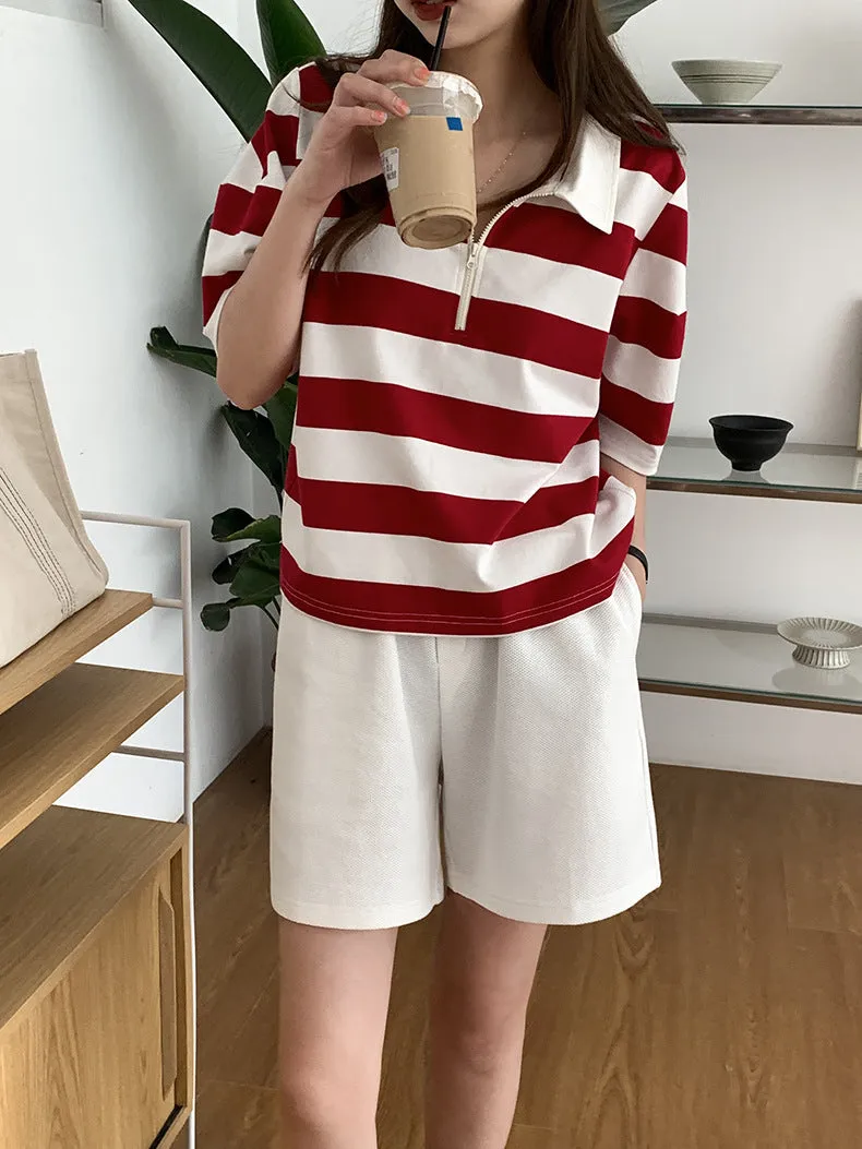 [Korean Style] 4 Colors Cinched Waist Sweat Shorts