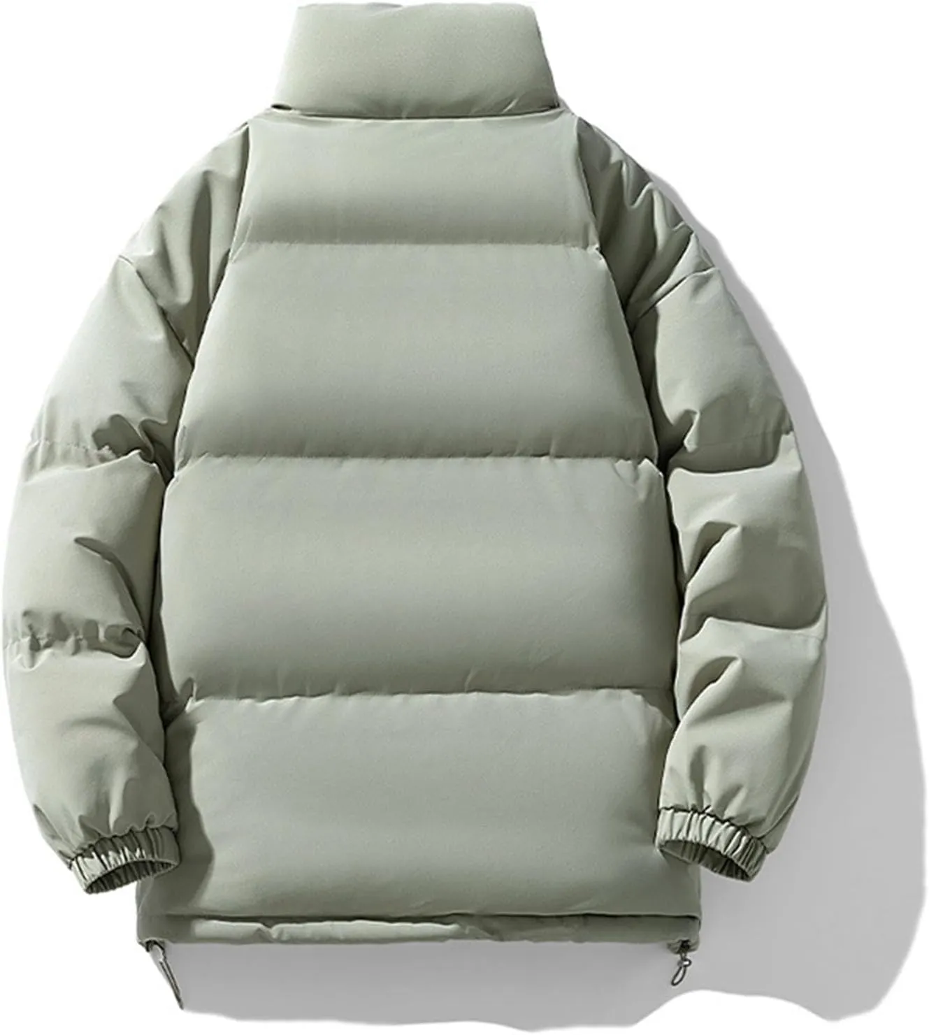 Men's Puffer Jacket Lightweight Down Coat Stand Collar Quilted Jacket Zip up Insulated Jacket Plus Size Winter Coats
