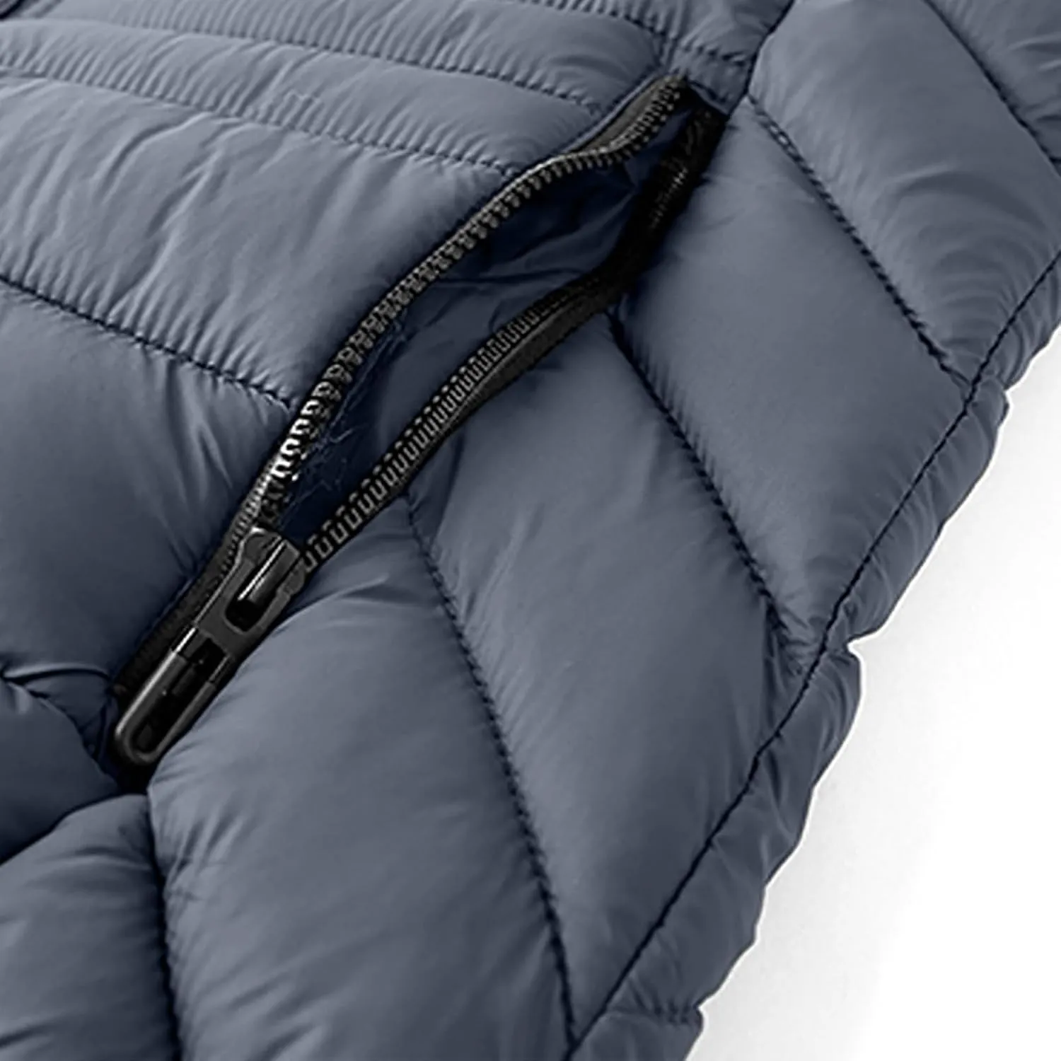 Mens Puffer Jacket Lightweight Hooded Down Jacket Water Resistant Quilted Jacket Plus Size Insulated Jacket Winter Coat