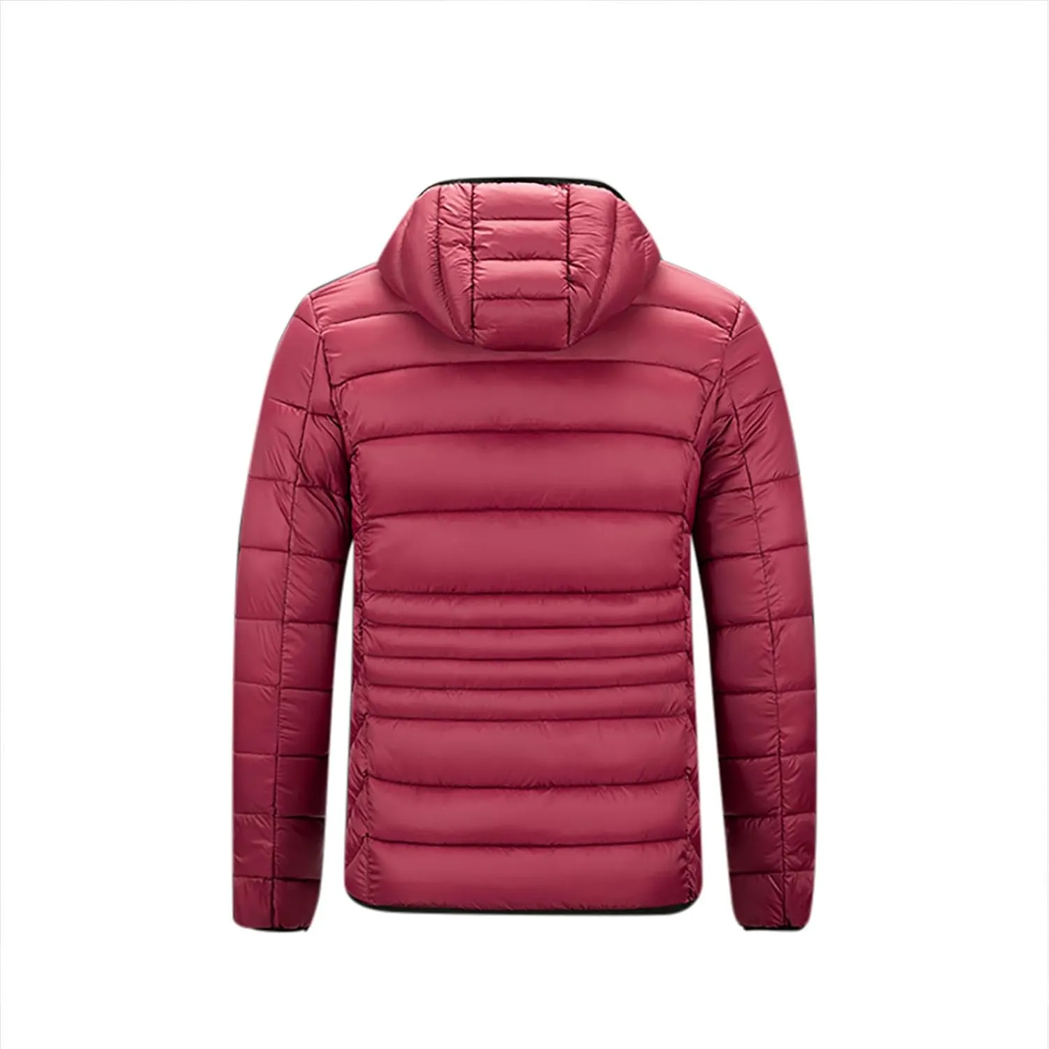 Mens Puffer Jacket Lightweight Hooded Down Jacket Water Resistant Quilted Jacket Plus Size Insulated Jacket Winter Coat