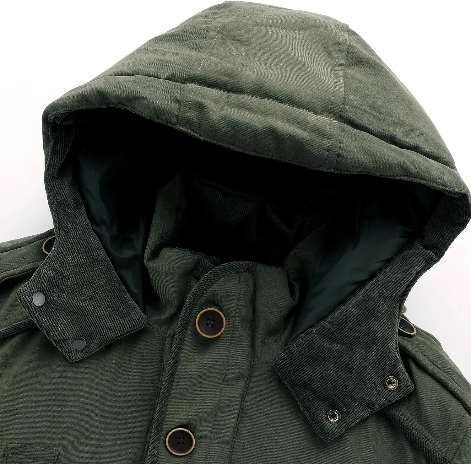 Mens Puffer Jacket Lightweight Hooded Insulated Winter Coat Windproof Zipper Down Jacket Thicken Fleece Outwear