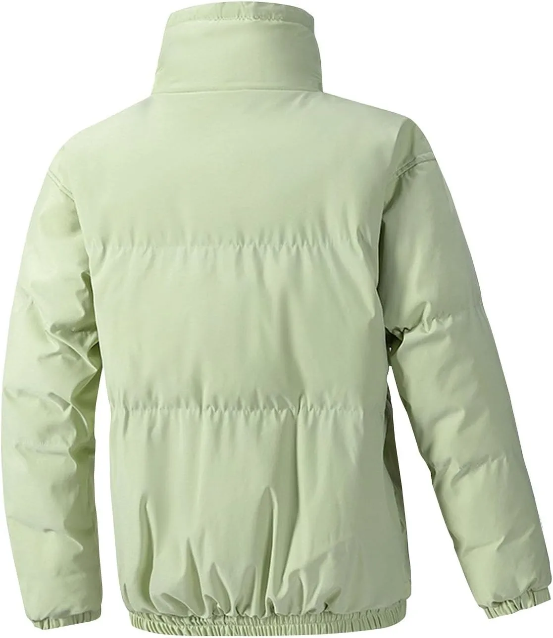 Men's Puffer Jacket Stand Collar Quilted Coat Windproof Down Jacket Zip up Insulated Jacket Warm Winter Coats