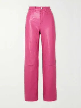 Pink leather pants