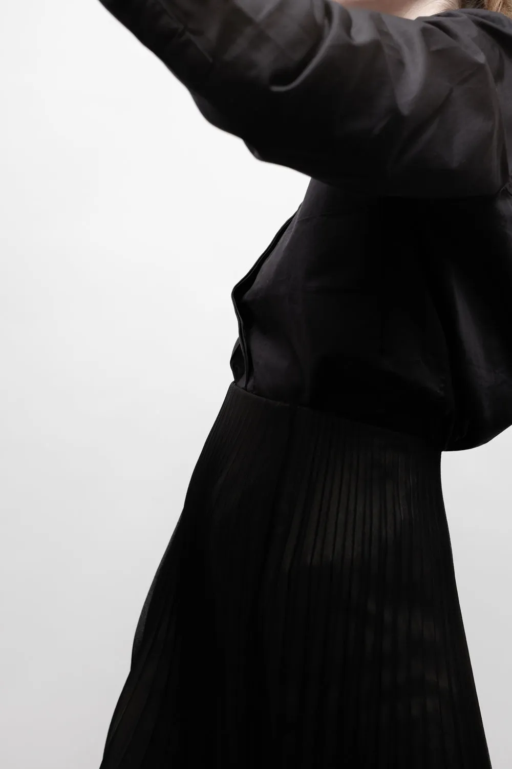 PLEATED LUCID BLACK SET SKIRT