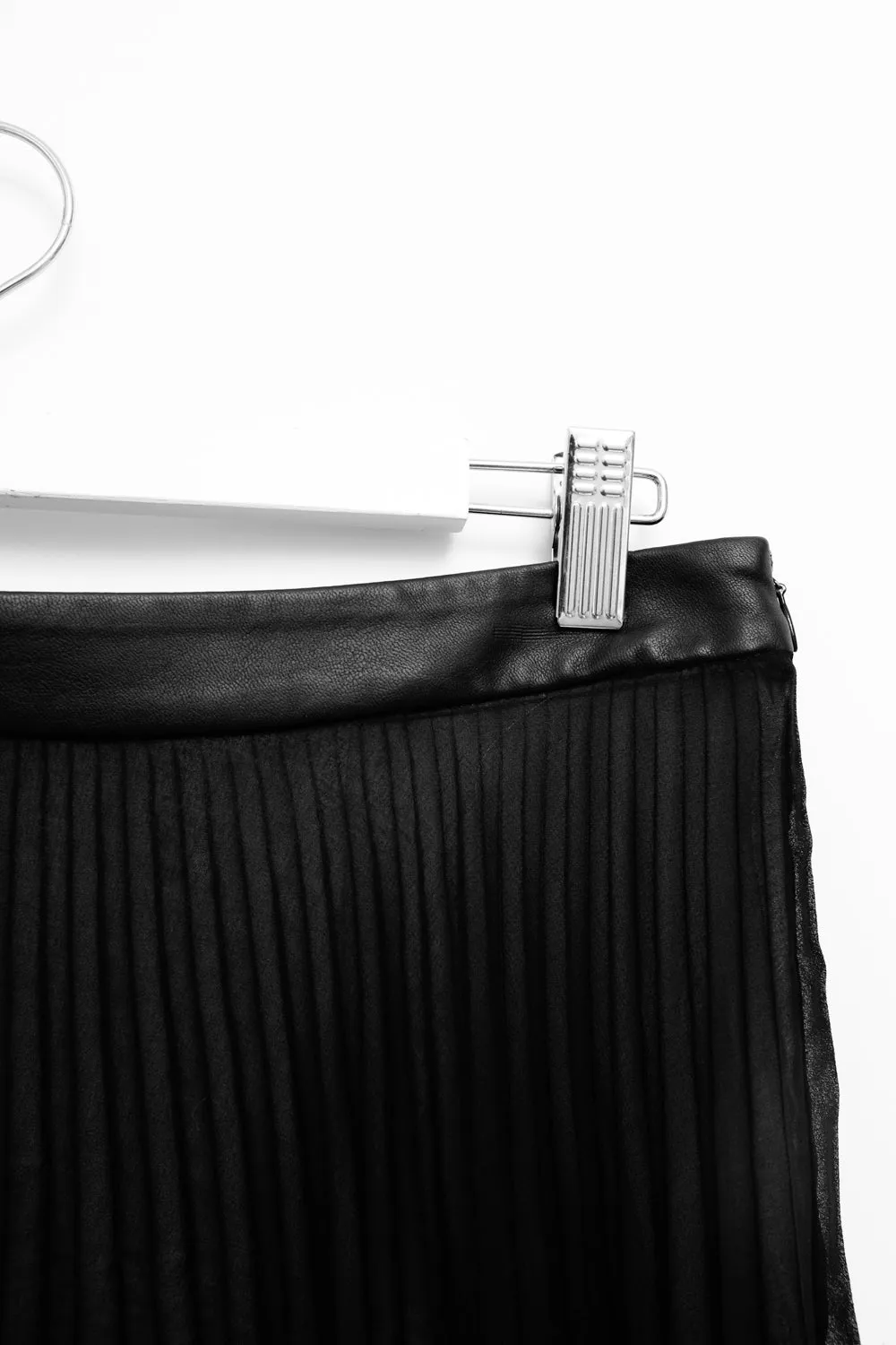 PLEATED LUCID BLACK SET SKIRT