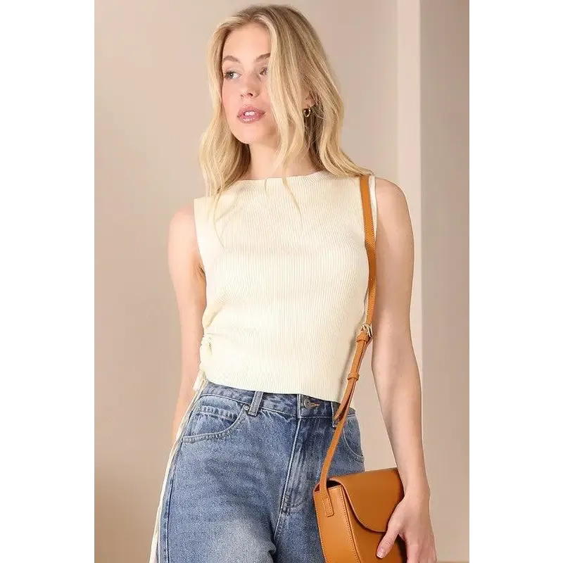 Ribbed sleeveless top
