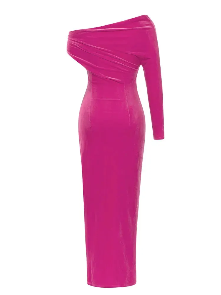 Rose Red Velvet Bodycon Dress