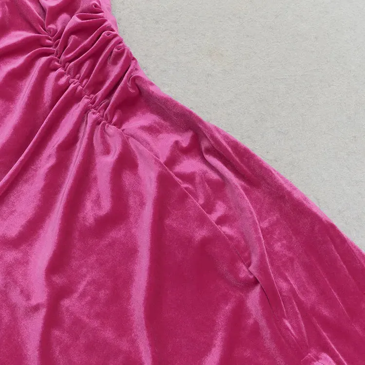 Rose Red Velvet Bodycon Dress