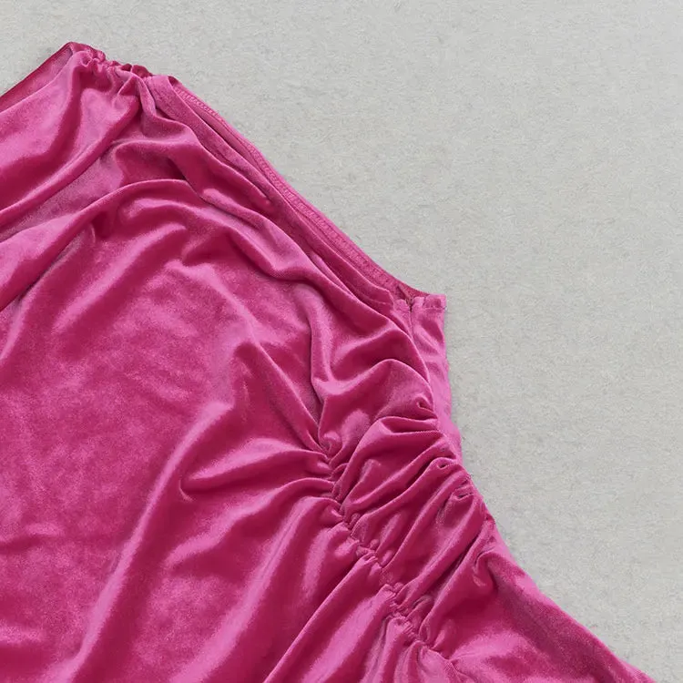 Rose Red Velvet Bodycon Dress