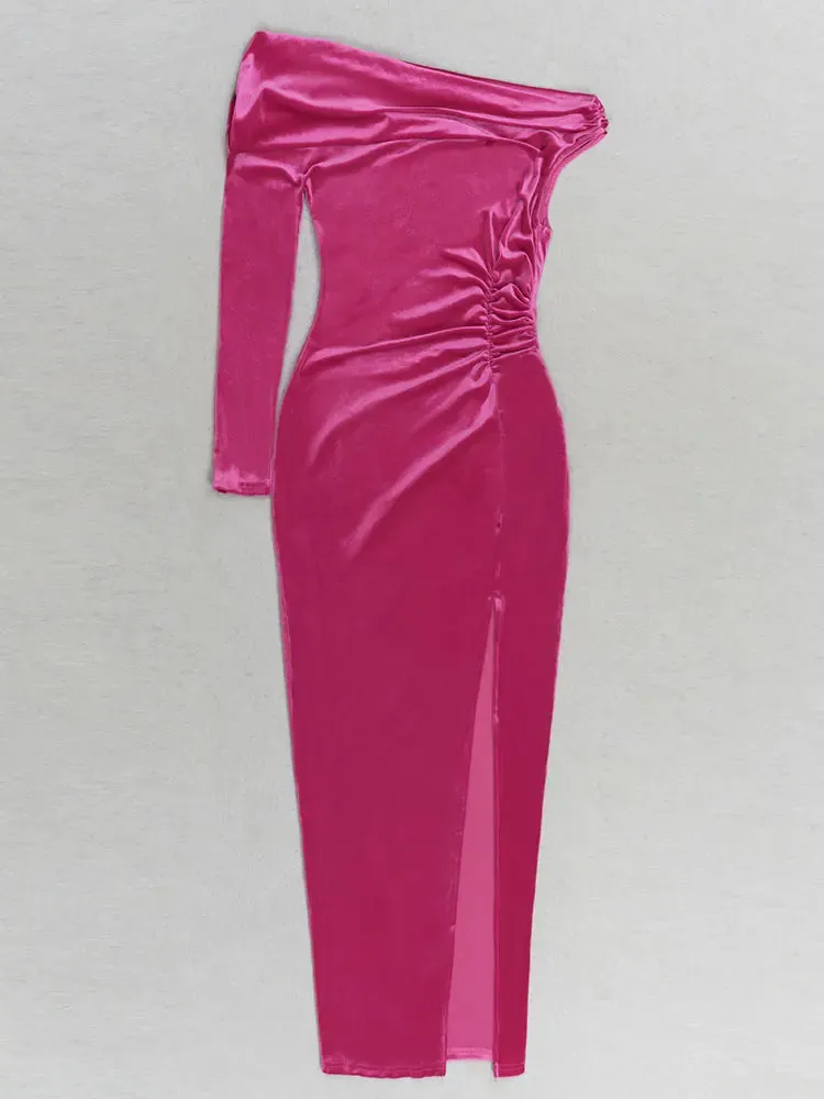 Rose Red Velvet Bodycon Dress