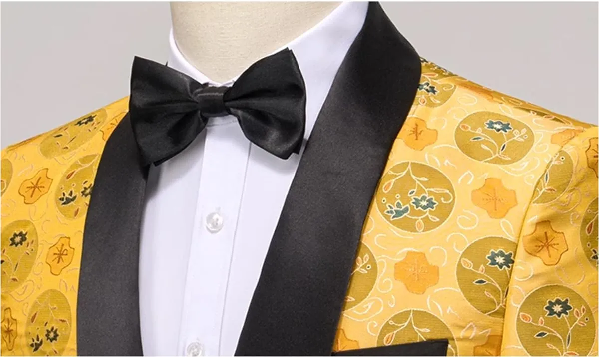 UNINUKOO Blazer for Men Paisley Dress Suit Jacket Funky Casual Floral Blazer Jacket Dinner Sport Coat