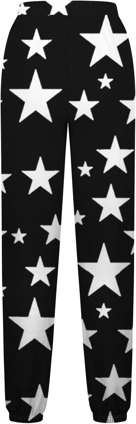 Women Comfy Sweatpants Trendy 2025 Stars Print Athletic Hiking Joggers Pants High Waisted Teen Girls Casual Pants