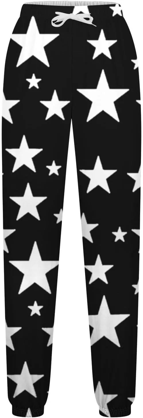 Women Comfy Sweatpants Trendy 2025 Stars Print Athletic Hiking Joggers Pants High Waisted Teen Girls Casual Pants