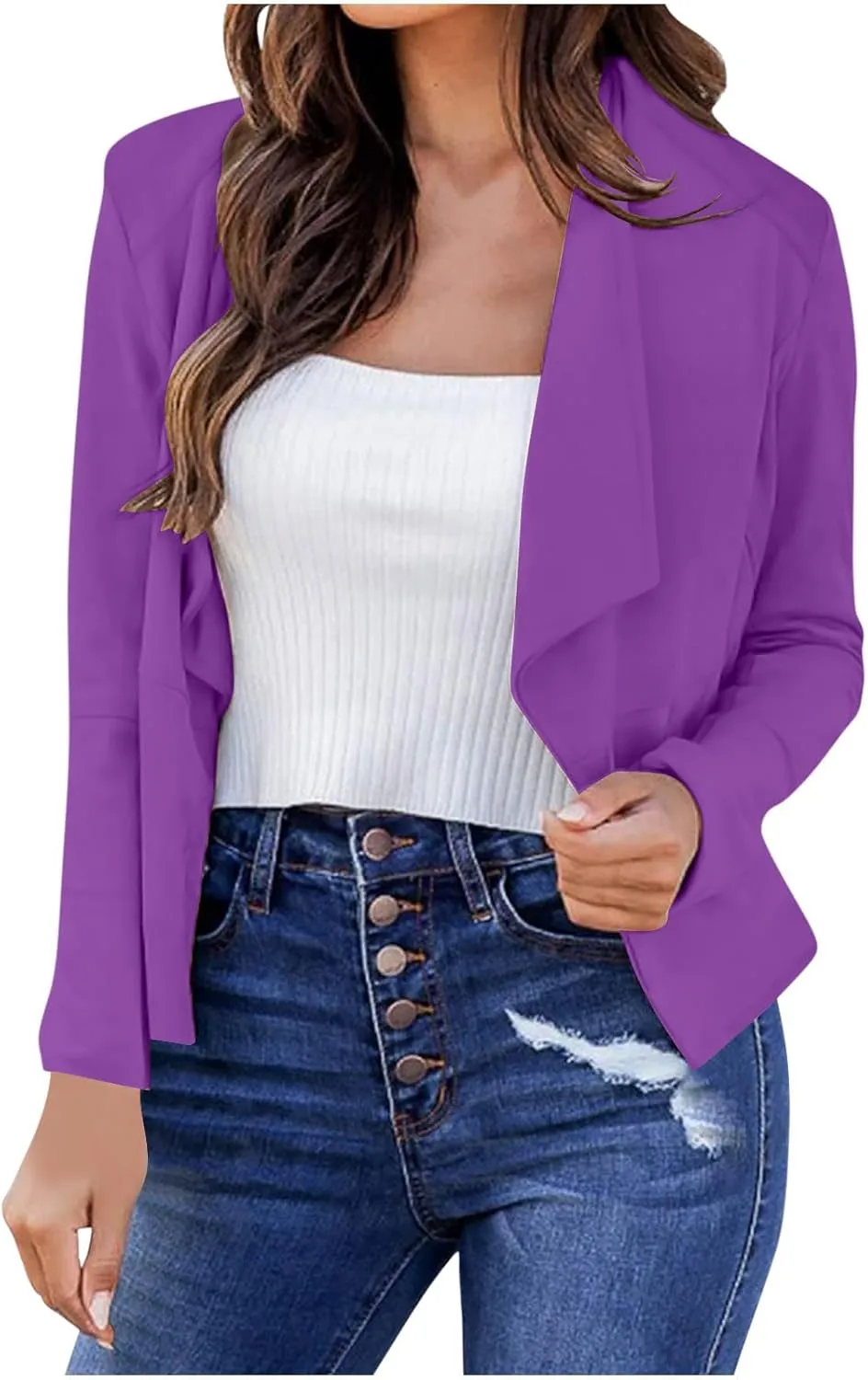 Womens Blazers for Work Casual Trendy Long Sleeve Lapel Open Front Petite Suit Jacket Slim Fit Business Office Blazer