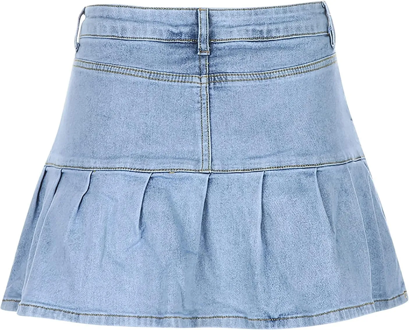Women's Jean Skirt Casual Fashion Summer Pleated A-Line Ruffle High Waist Y2K Short Mini Denim Skirt Streetwear