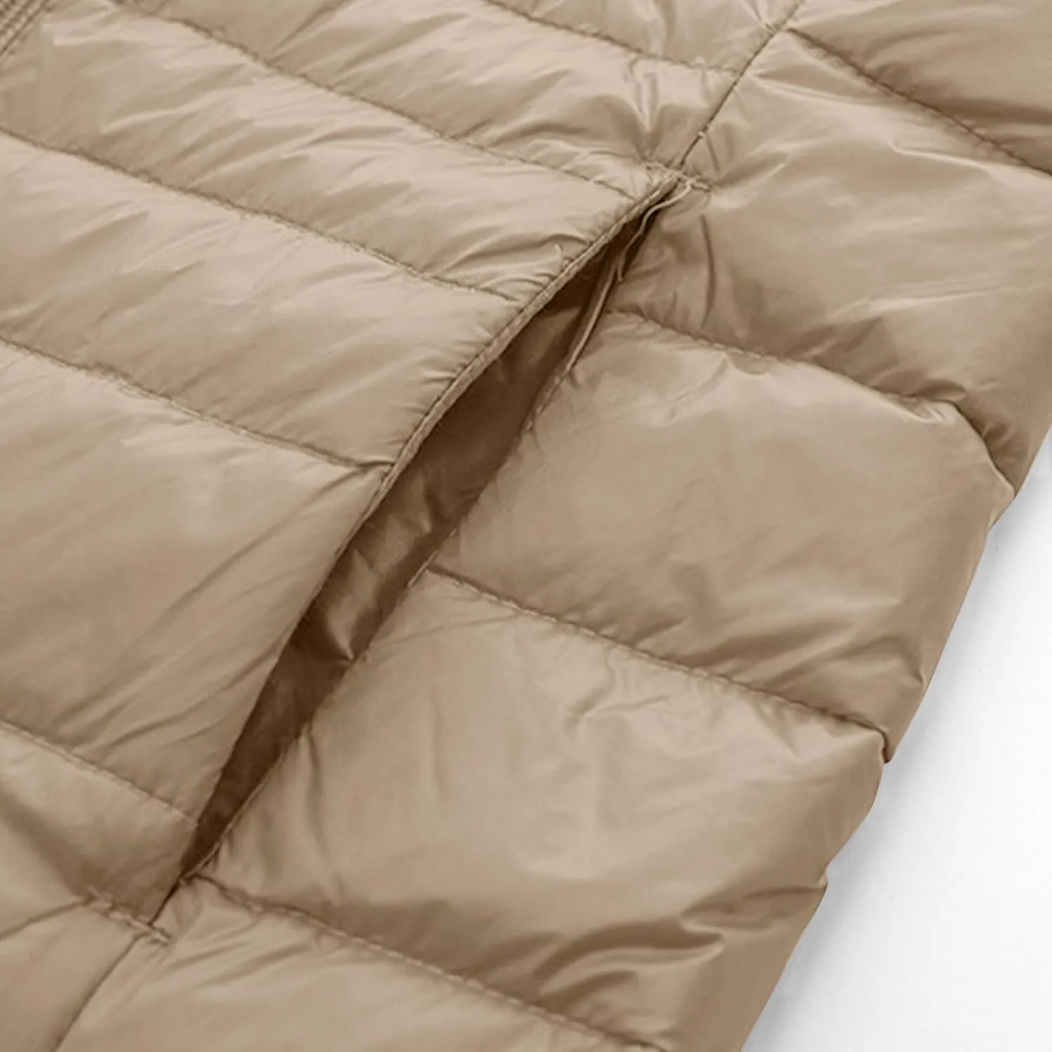 Women's Lightweight Mid Length Puffer Coat Insulated Packable Solid Hooded Zipper Down Jacket Warm Winter Coat