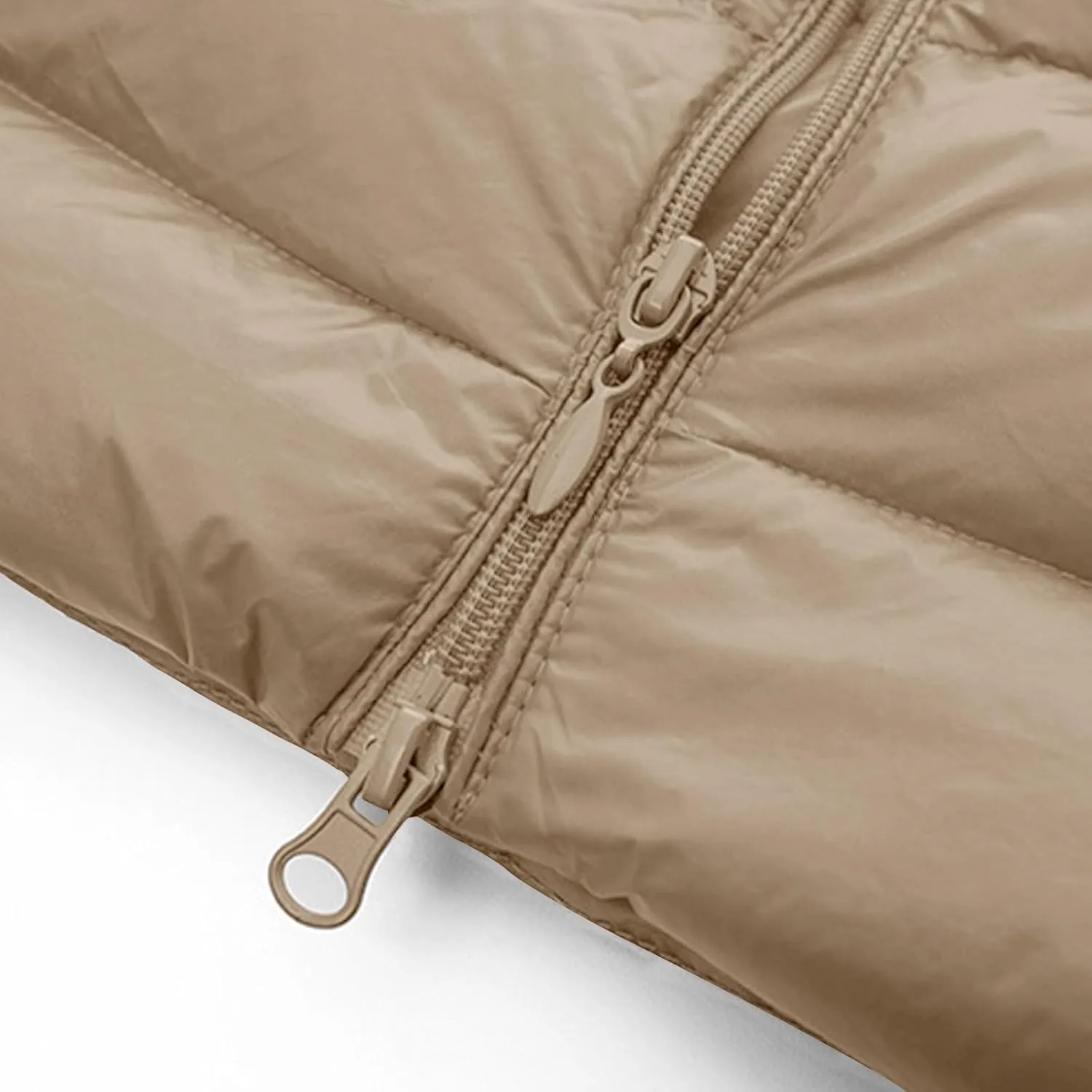 Women's Lightweight Mid Length Puffer Coat Insulated Packable Solid Hooded Zipper Down Jacket Warm Winter Coat