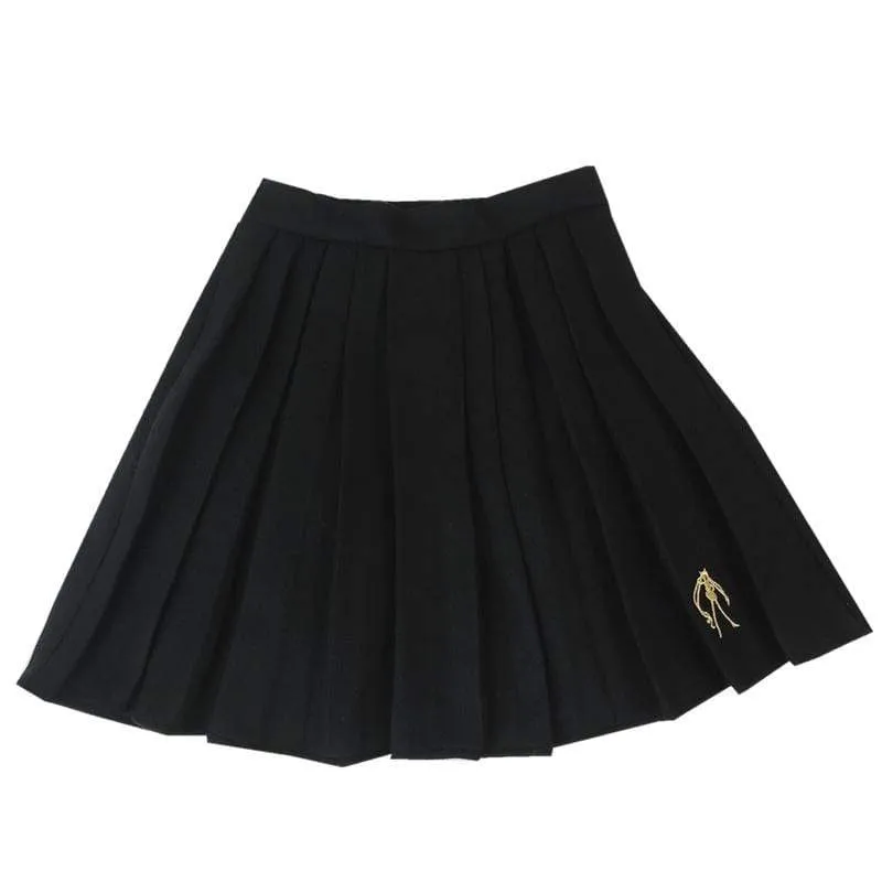 Women's Lolita Cartoon Embroidered Mini Pleated Skirts